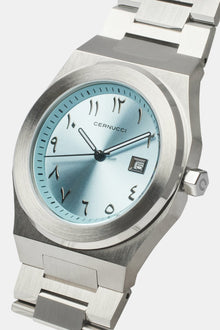 AmalfiGold Blue Arabic Dial Polished Watch