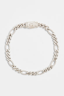 6mm Iced CZ Figaro Bracelet