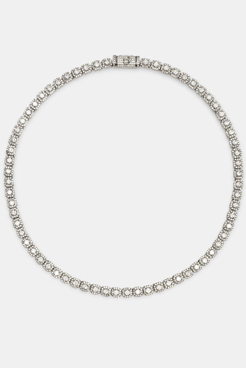 Womens 7mm Clustered Tennis Chain