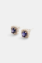 7mm Iced Cobalt Cluster Stud Earrings