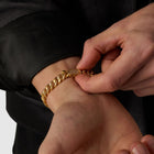Half Iced Cuban Bracelet (Gold) 8mm
