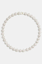 9mm Iced CZ Clear Flower Tennis Choker