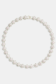 9mm Iced CZ Clear Flower Tennis Choker