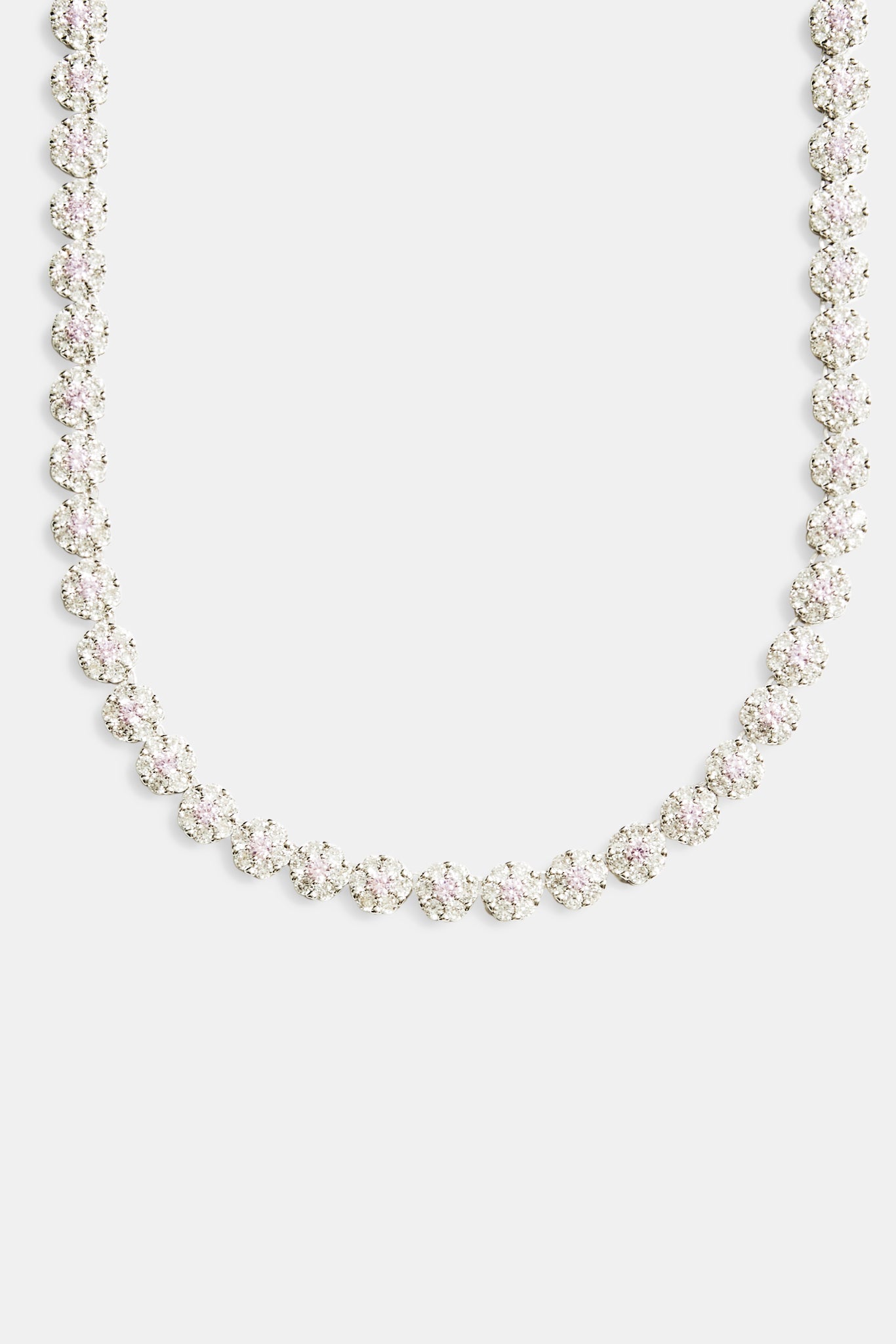 9mm Iced CZ Clear Flower Tennis Choker