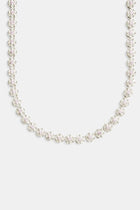 9mm Iced CZ Clear Flower Tennis Choker