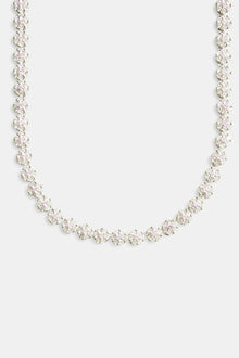 9mm Iced CZ Clear Flower Tennis Choker