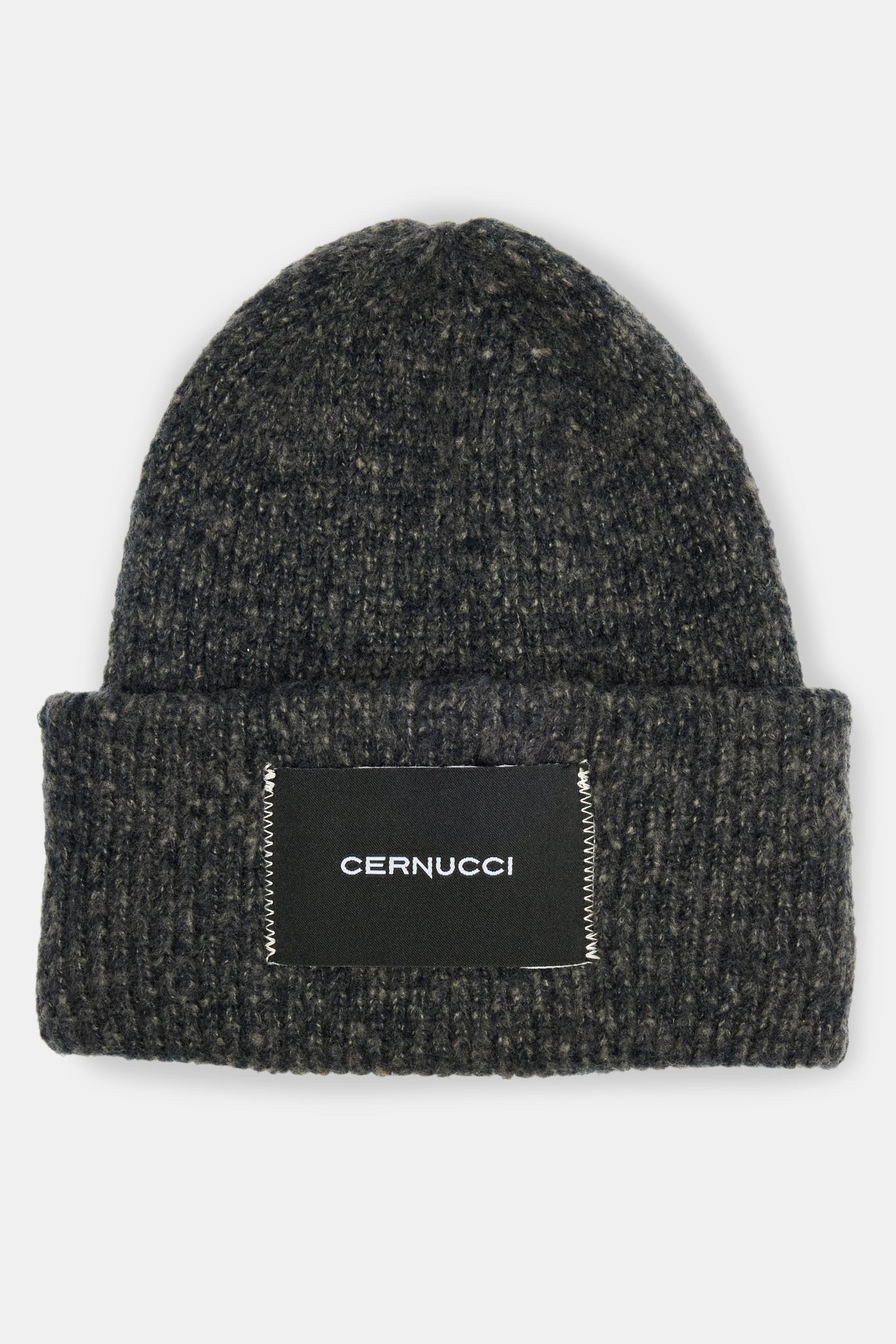 AmalfiGold Woven Label Beanie - Black