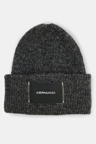 AmalfiGold Woven Label Beanie - Black