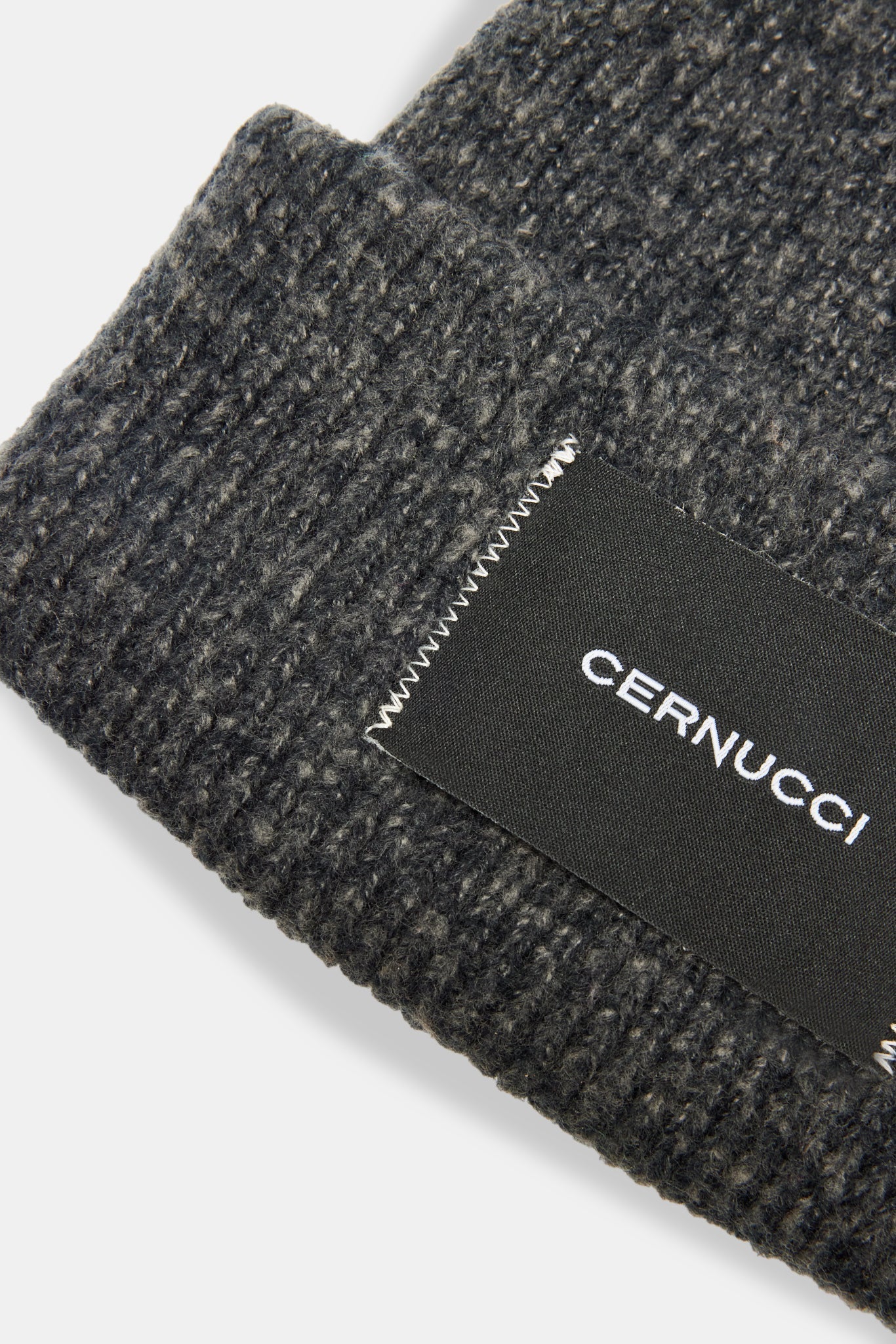 AmalfiGold Woven Label Beanie - Black