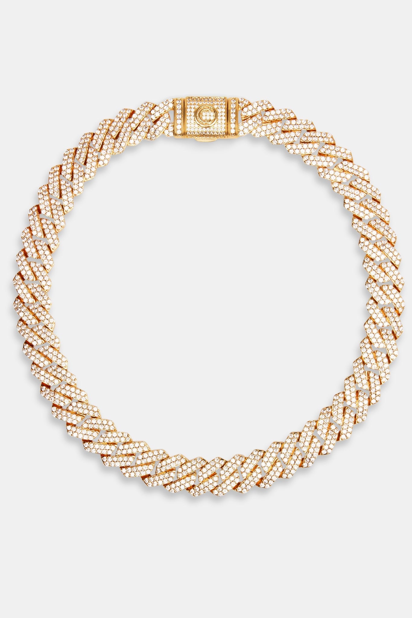 Women's 14mm Iced Prong Link Chain - Gold