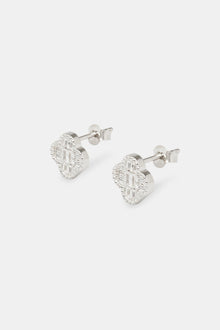 Baguette Motif Stud Earrings - 10mm