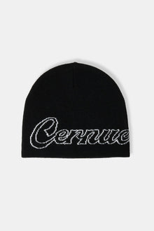 AmalfiGold Intarsia Beanie Hat - Black