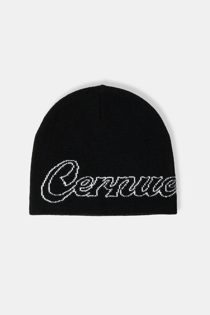 AmalfiGold Intarsia Beanie Hat - Black