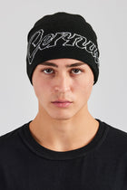 AmalfiGold Intarsia Beanie Hat - Black