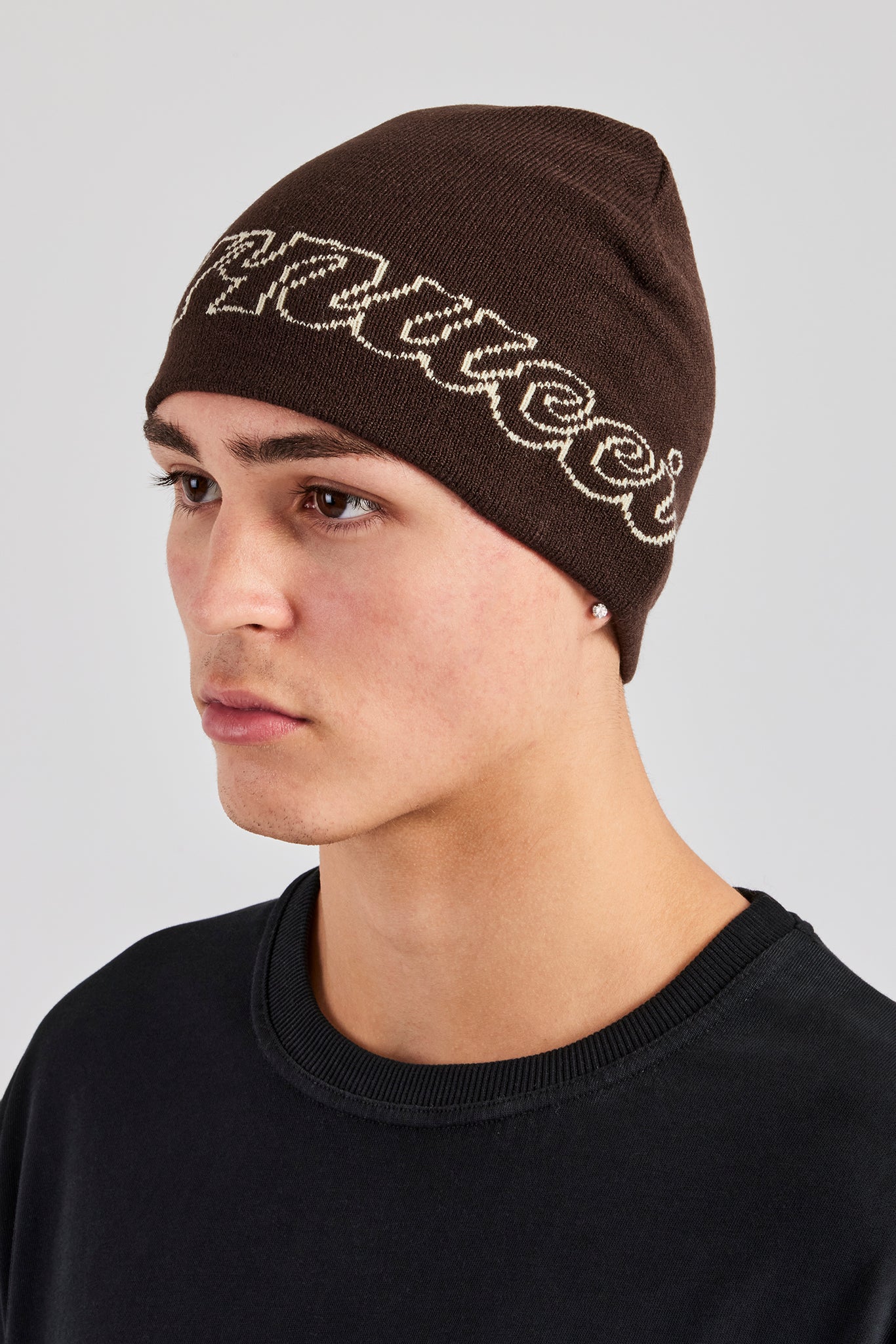 AmalfiGold Intarsia Beanie Hat - Chocolate