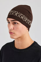 AmalfiGold Intarsia Beanie Hat - Chocolate