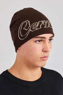 AmalfiGold Intarsia Beanie Hat - Chocolate
