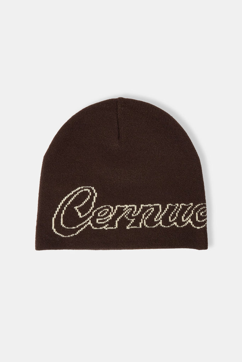 AmalfiGold Intarsia Beanie Hat - Chocolate