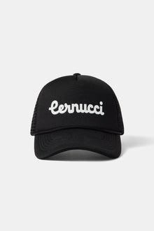 AmalfiGold Script Mesh Trucker - Black