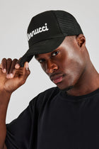 AmalfiGold Script Mesh Trucker - Black