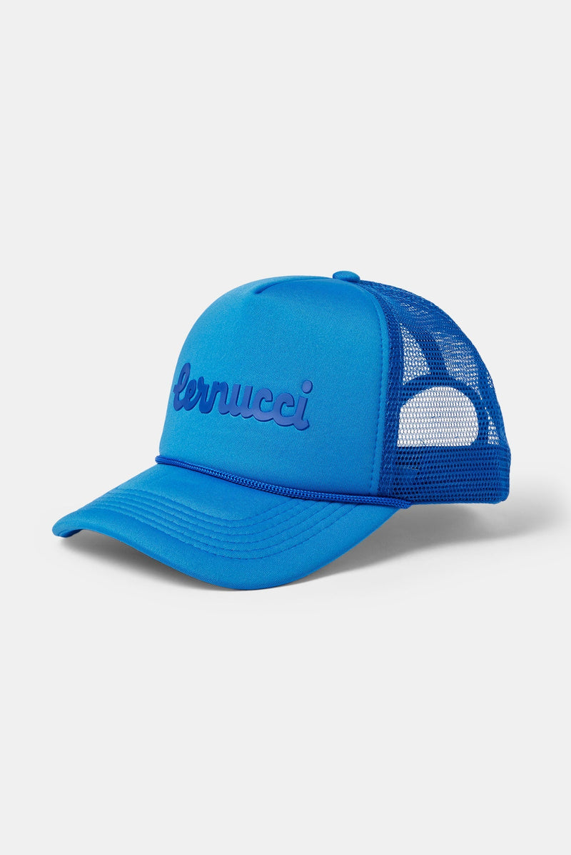 AmalfiGold Script Mesh Trucker - Blue