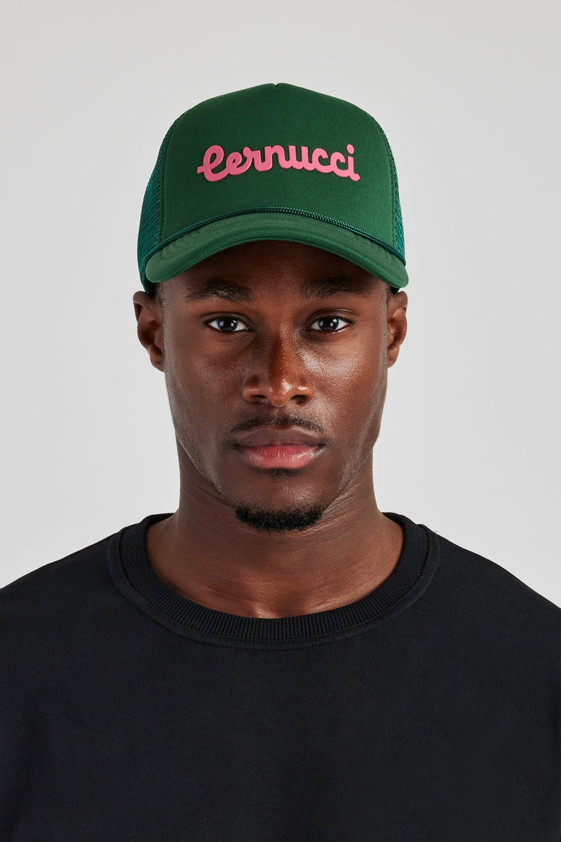AmalfiGold Script Mesh Trucker - Green