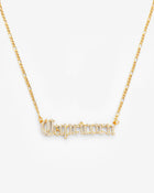 Iced Capricorn Zodiac Necklace - Gold