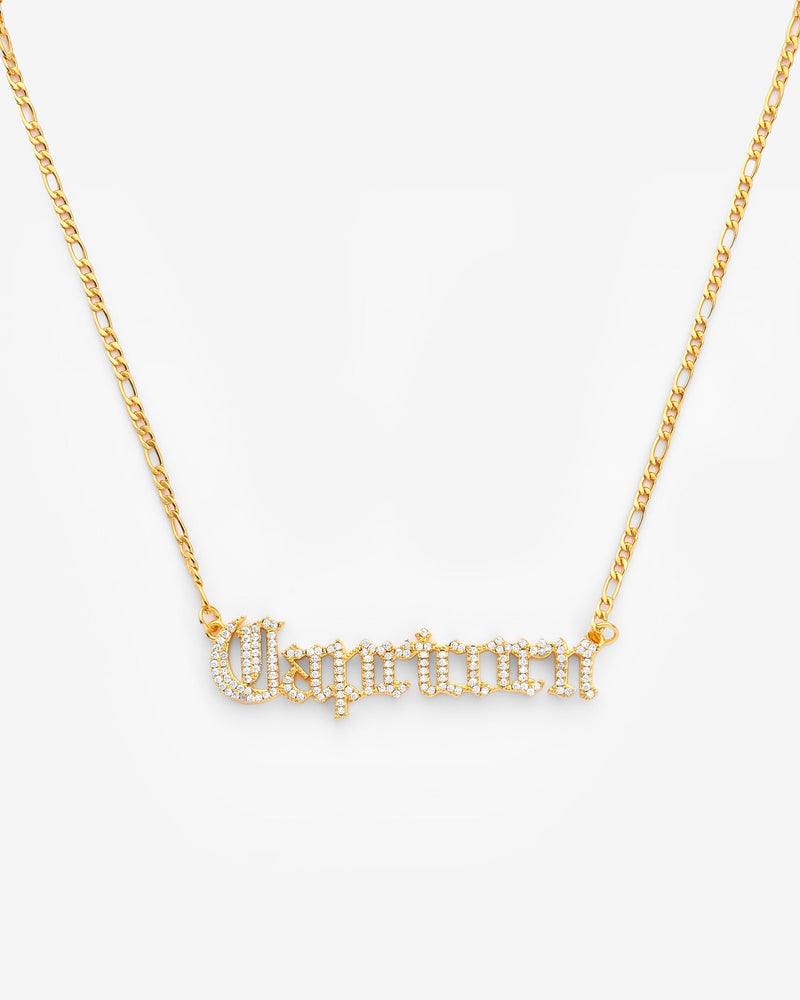 Iced Capricorn Zodiac Necklace - Gold