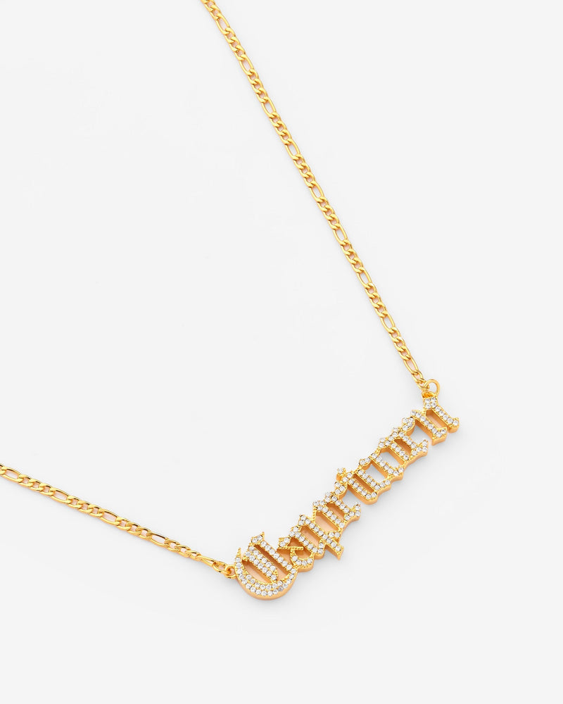 Iced Capricorn Zodiac Necklace - Gold