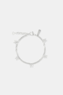 3mm Butterfly Drop Cuban Bracelet - White
