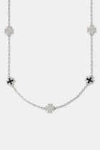 Iced CZ & Black Enamel Motif Chain