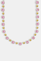 Pink & Lemon Alternating Tennis Chain - 10mm