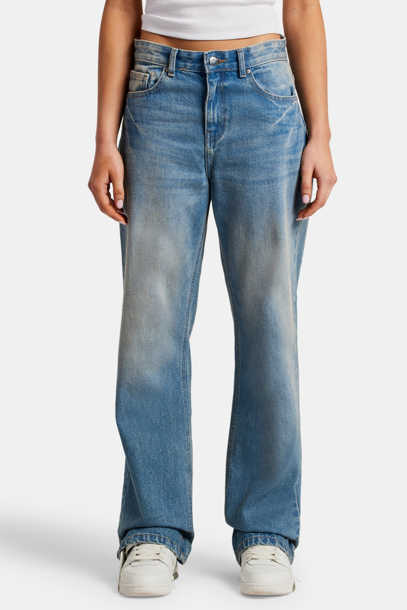 Mid Rise Relaxed Jeans - Antique Wash