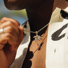 Iced Palm Tree Pendant (Silver)