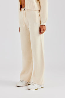 Knitted Straight Leg Trouser - Oatmeal