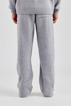 Straight Leg Split Hem Knit Jogger - Grey