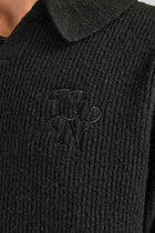 Knit Collared Sweat - Black