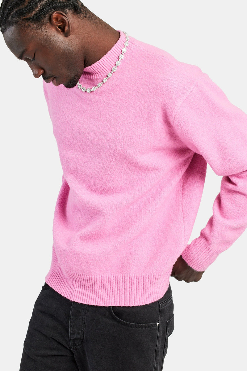 AmalfiGold Knitted Crew Neck Sweater - Pink