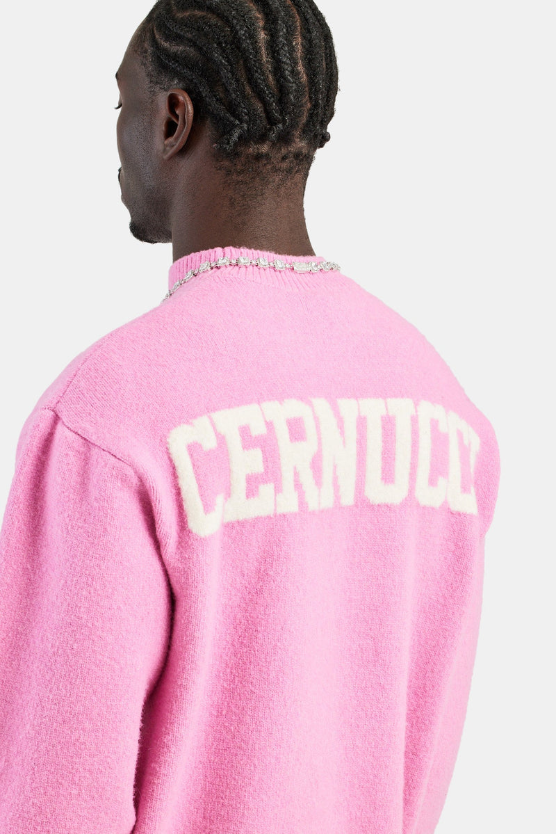 AmalfiGold Knitted Crew Neck Sweater - Pink