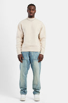AmalfiGold Knitted Crew Neck Sweater - Beige
