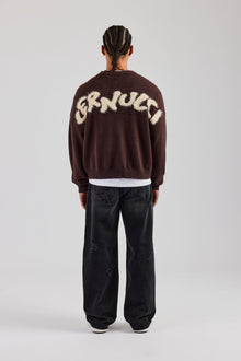 AmalfiGold Fluffy Intarsia Sweater - Chocolate