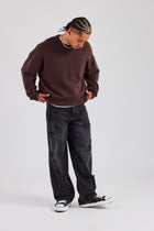 AmalfiGold Fluffy Intarsia Sweater - Chocolate