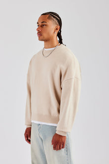 AmalfiGold Fluffy Intarsia Sweater - Off White