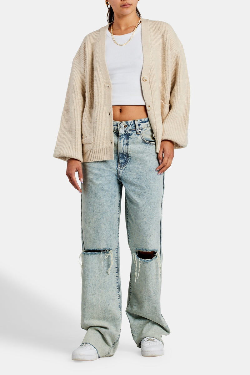 AmalfiGold Oversized Knitted Cardigan