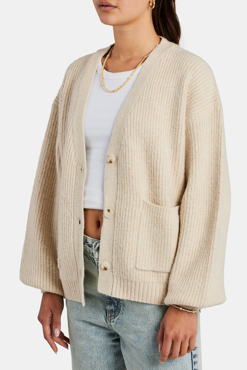 AmalfiGold Oversized Knitted Cardigan