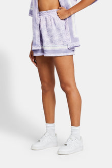 AmalfiGold Repeat Logo Border Satin Short - Purple