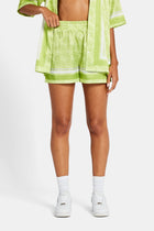 AmalfiGold Repeat Logo Border Satin Short - Lime