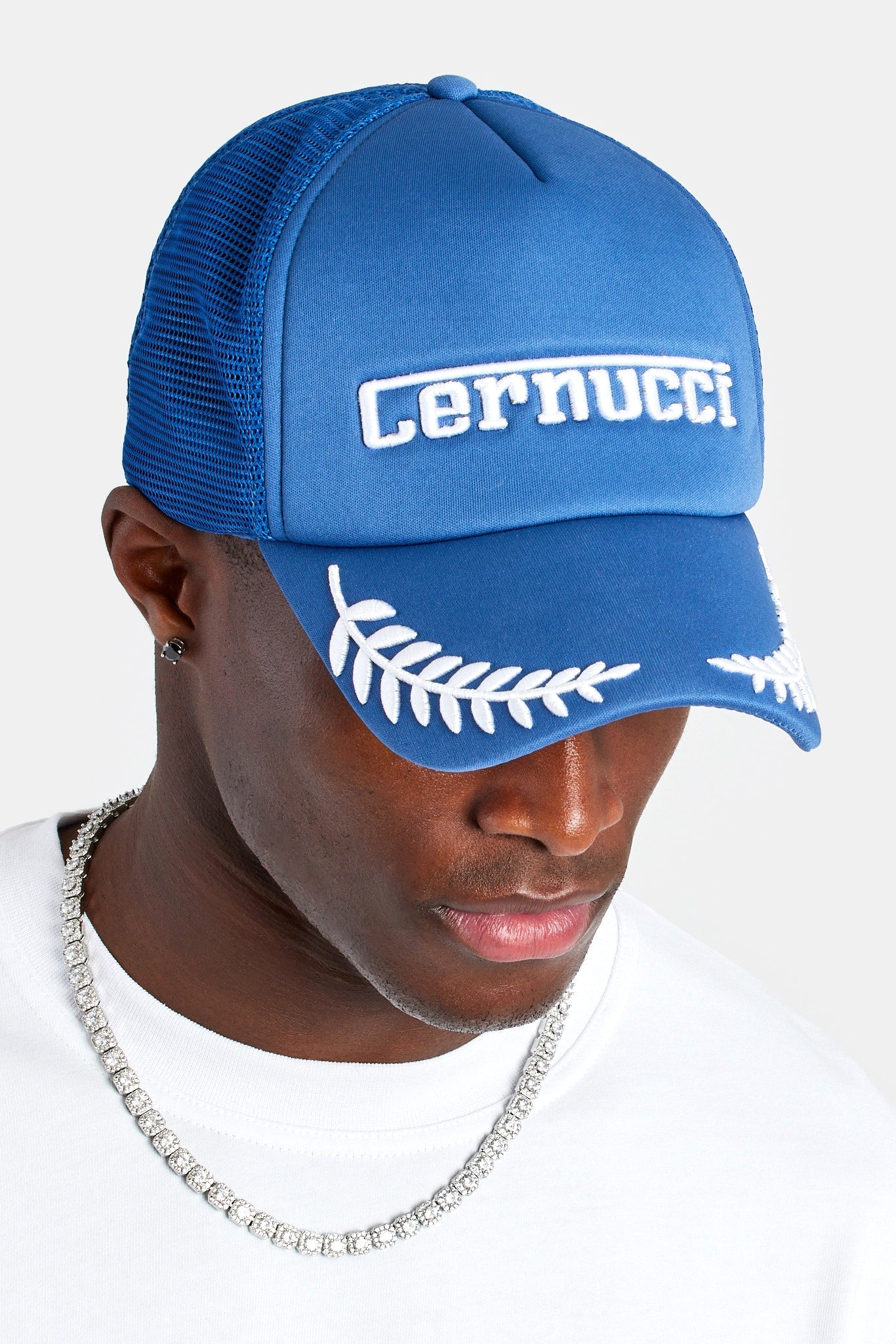 AmalfiGold Racing Trucker Hat - Cobalt