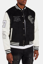 AmalfiGold Rhinestone Varsity Bomber - Black