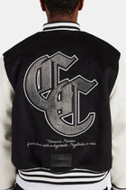 AmalfiGold Rhinestone Varsity Bomber - Black